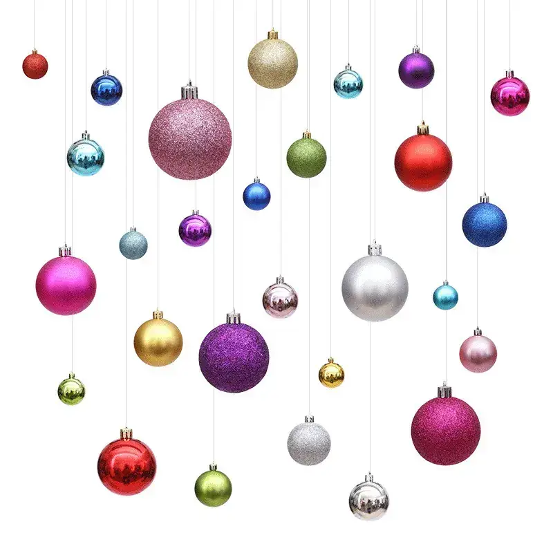 Silver Christmas Hanging Balls 4cm 8cm 24pcs - Image 58