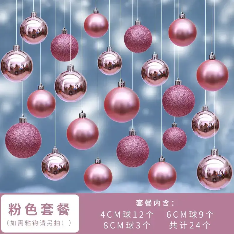 Silver Christmas Hanging Balls 4cm 8cm 24pcs - Image 10
