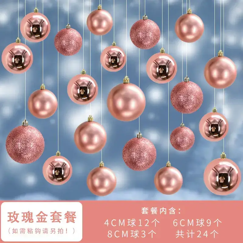 Silver Christmas Hanging Balls 4cm 8cm 24pcs - Image 13