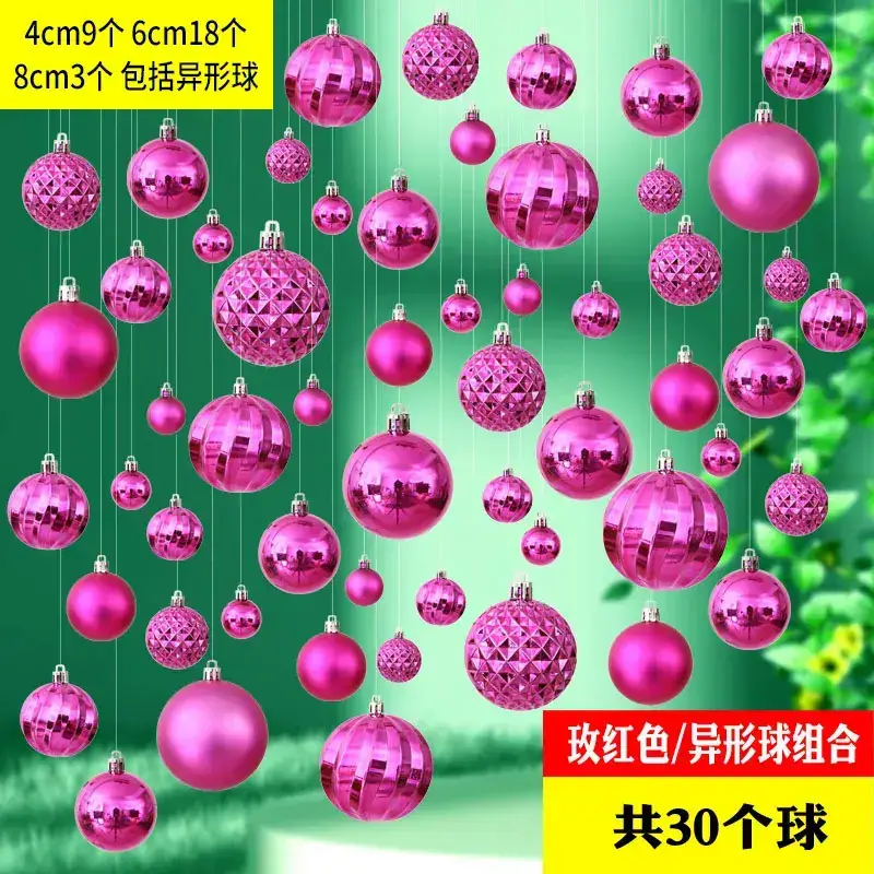 Silver Christmas Hanging Balls 4cm 8cm 24pcs - Image 35