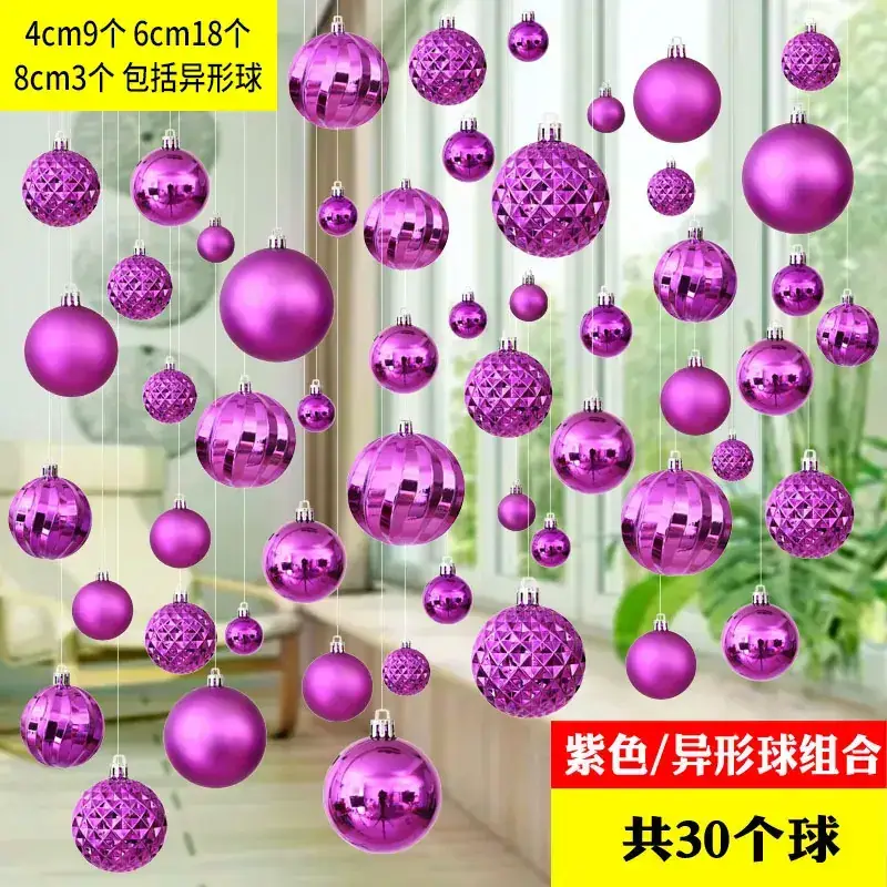 Silver Christmas Hanging Balls 4cm 8cm 24pcs - Image 37