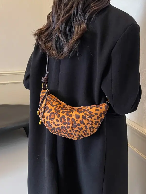 Retro Leopard Print Shoulder Crossbody Bag Women Large Capacity - Image 9
