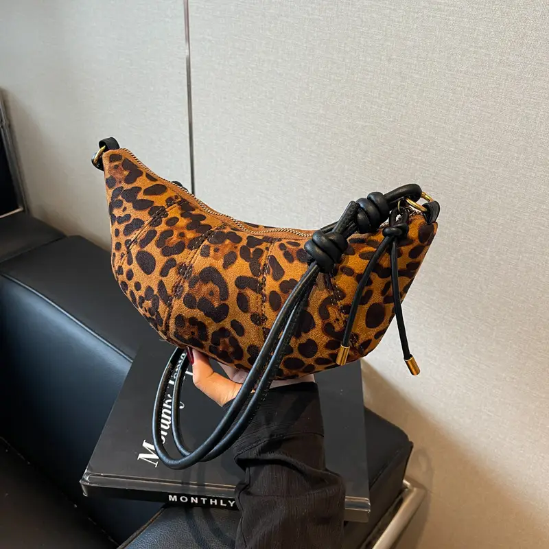 Retro Leopard Print Shoulder Crossbody Bag Women Large Capacity - Image 4
