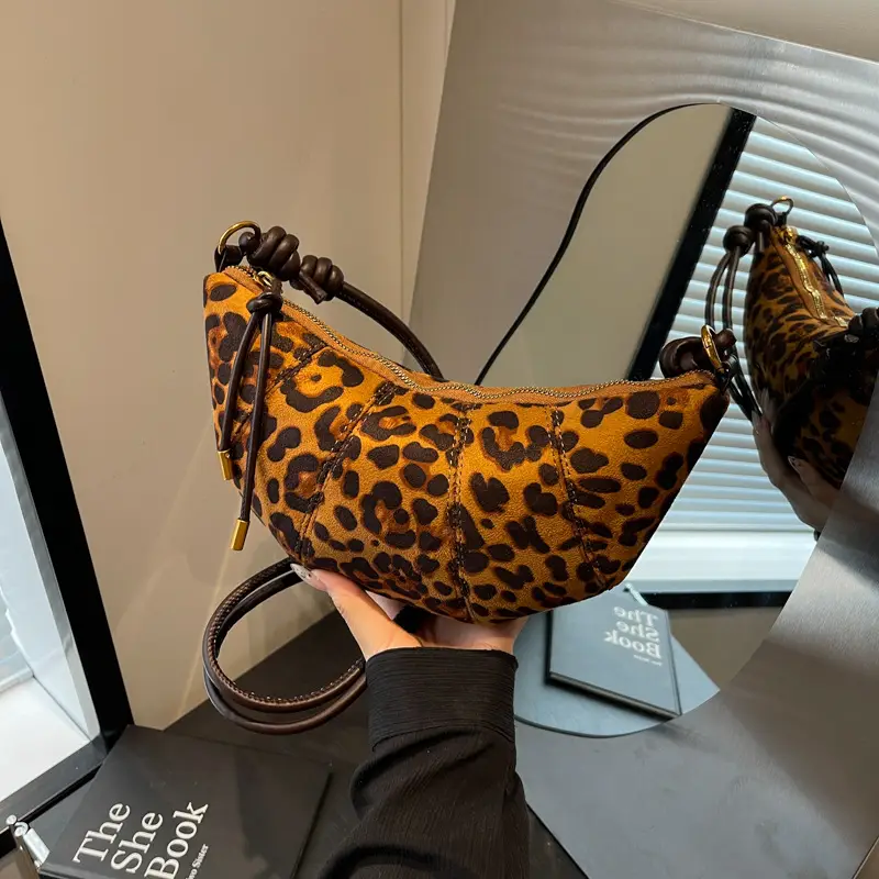 Retro Leopard Print Shoulder Crossbody Bag Women Large Capacity - Image 5