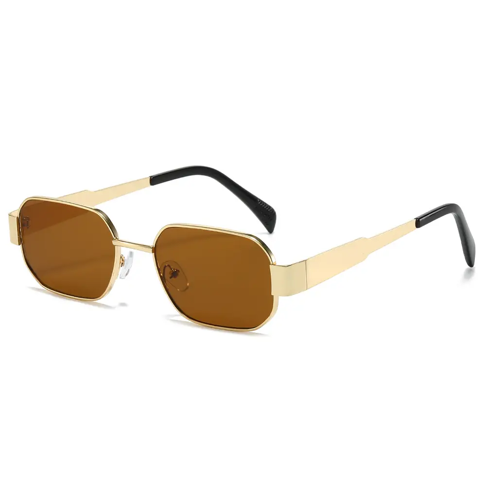 Cross-border Retro Polygon Metal Sunglasses Women's UV Protection