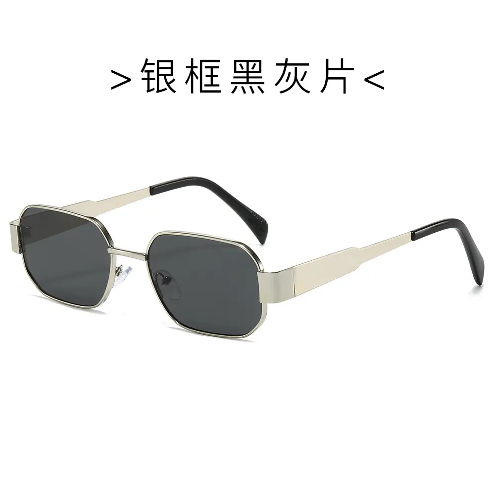 Cross-border Retro Polygon Metal Sunglasses Women's UV Protection