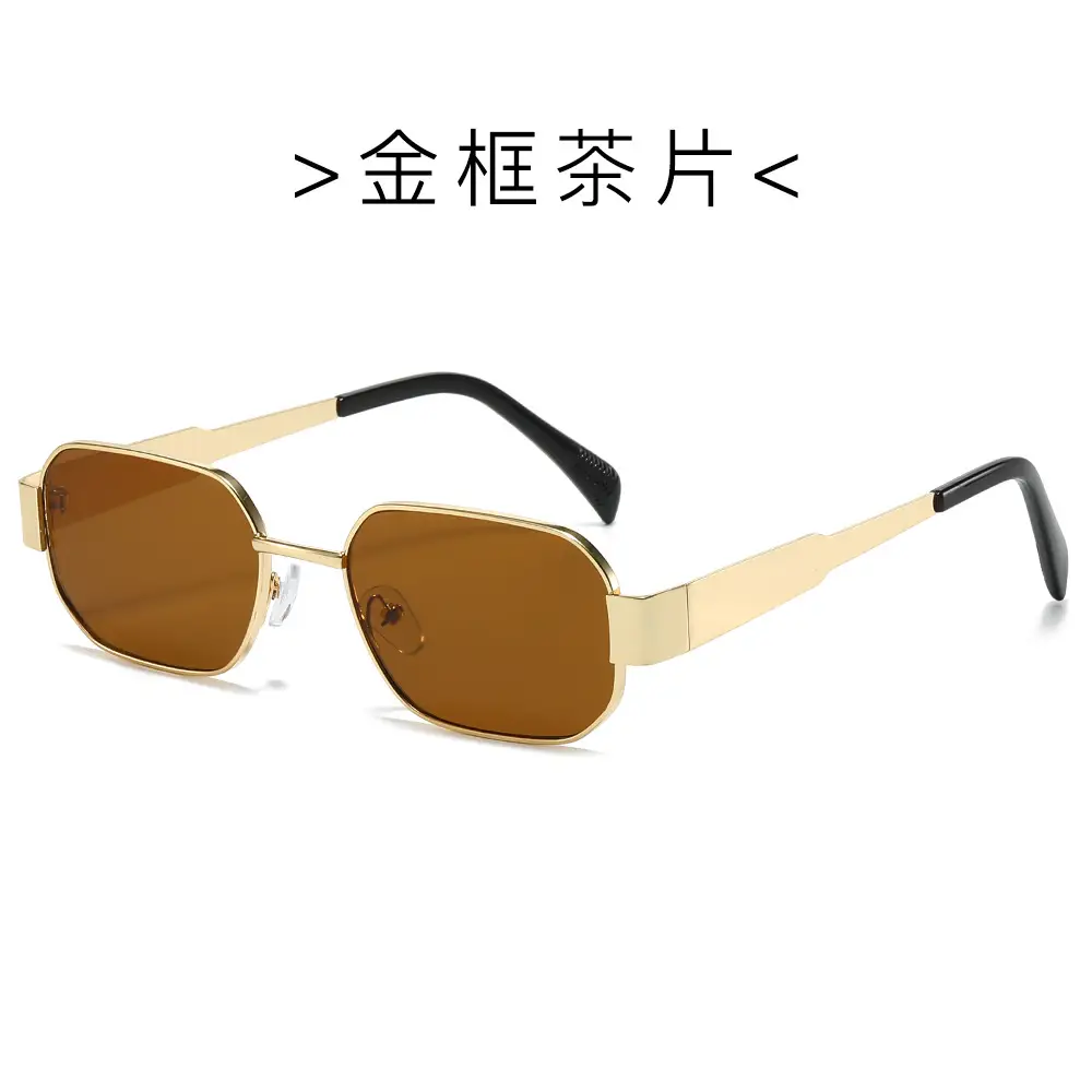 Cross-border Retro Polygon Metal Sunglasses Women's UV Protection