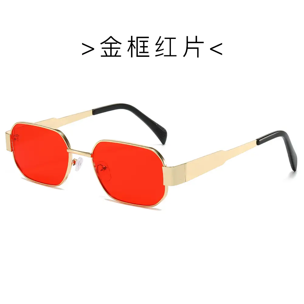 Cross-border Retro Polygon Metal Sunglasses Women's UV Protection