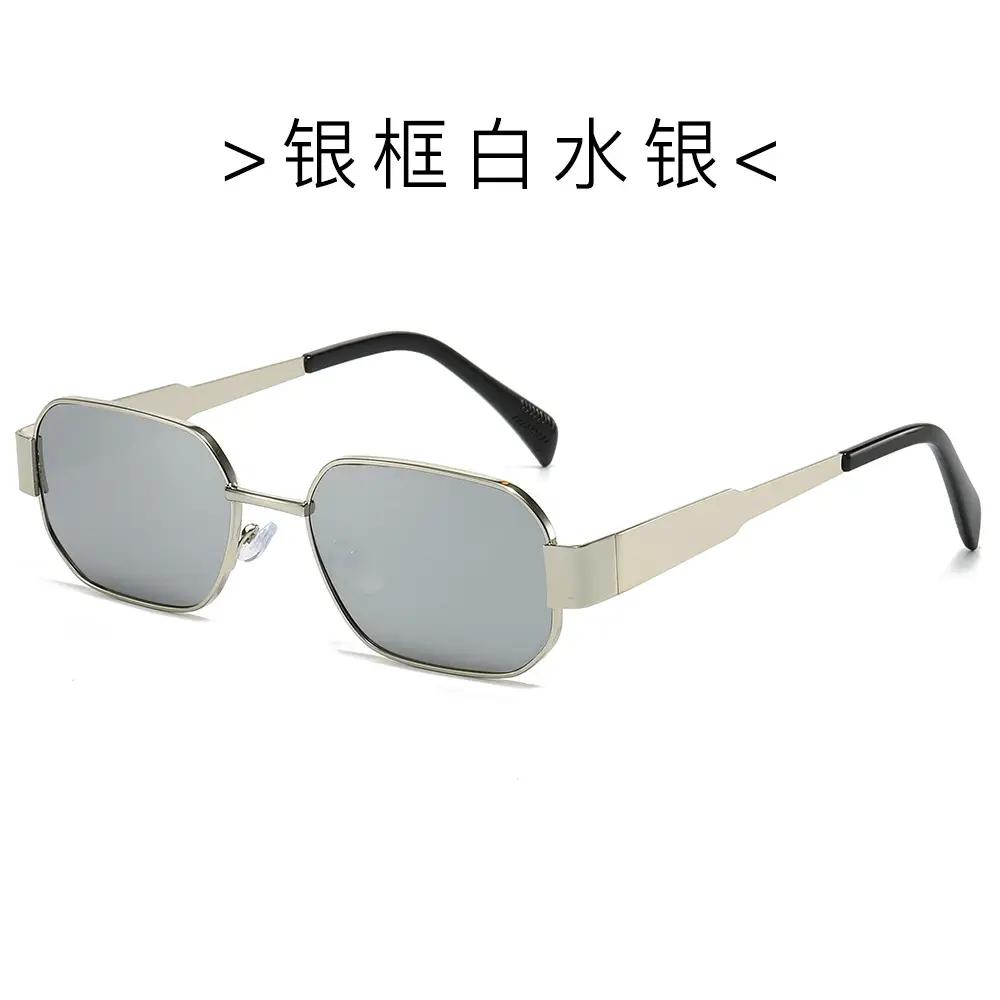 Cross-border Retro Polygon Metal Sunglasses Women's UV Protection