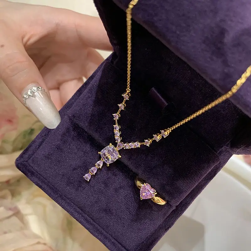 Luxury Purple Diamond Necklace for Women — feature 3