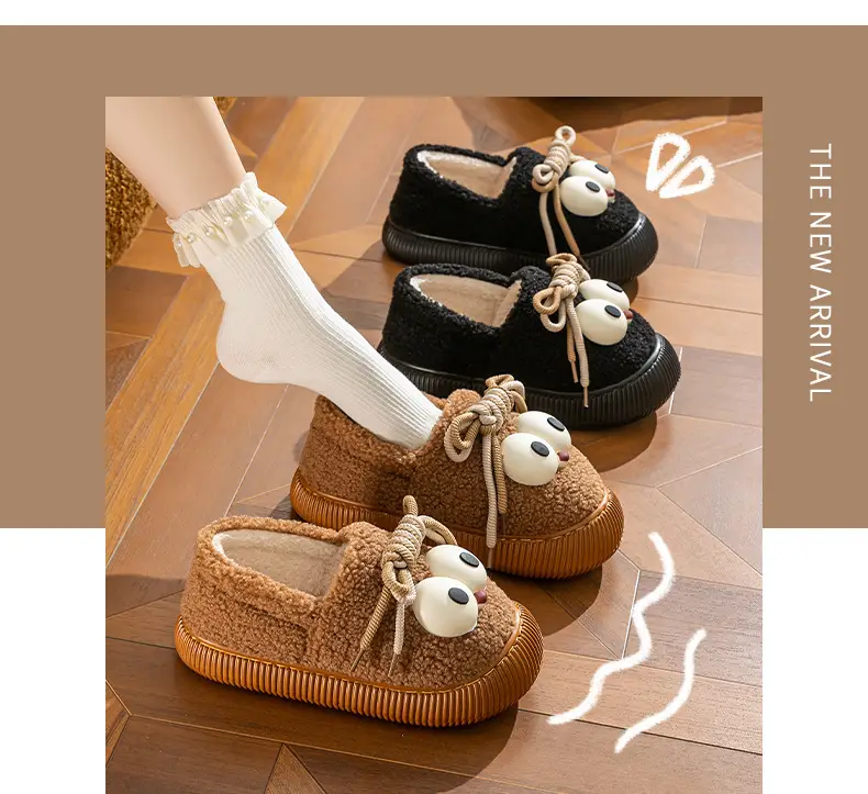 2024 Faux Fur Cat Eyes Women's Winter Slippers — feature 18
