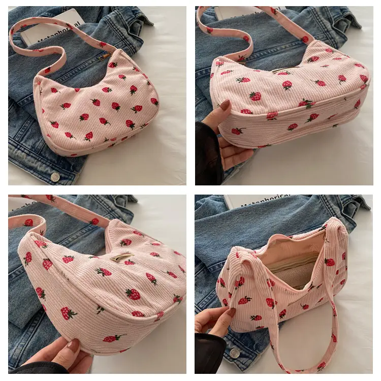 2024 Velvet Shoulder Bags with Floral & Polka Dot Design — feature 8