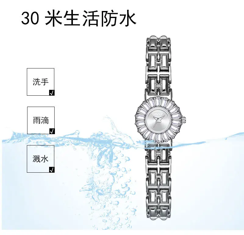 Women's Classic Silver Quartz Wristwatch with Diamond Dial — feature 10