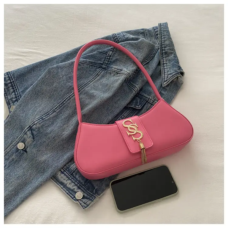 Pink Leather Shoulder Bag for Women 2024 Trendy Fashion β feature 18
