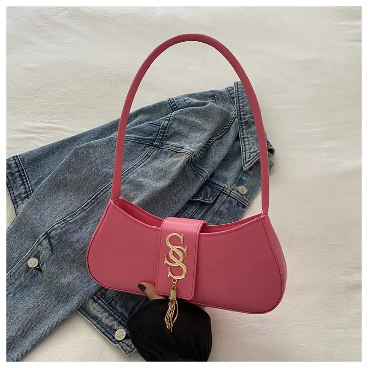 Pink Leather Shoulder Bag for Women 2024 Trendy Fashion β feature 20