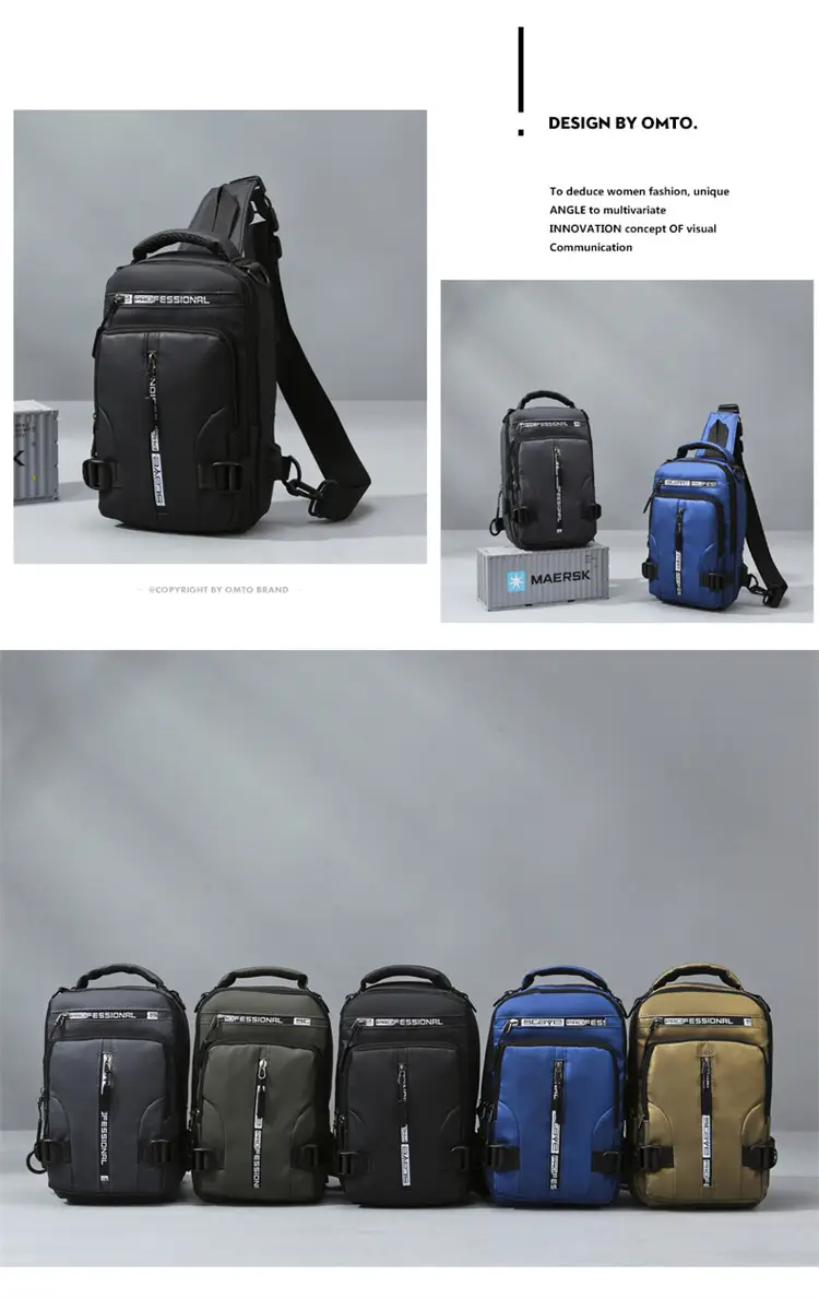 Men's Waterproof Shoulder Crossbody Bag Black — feature 14