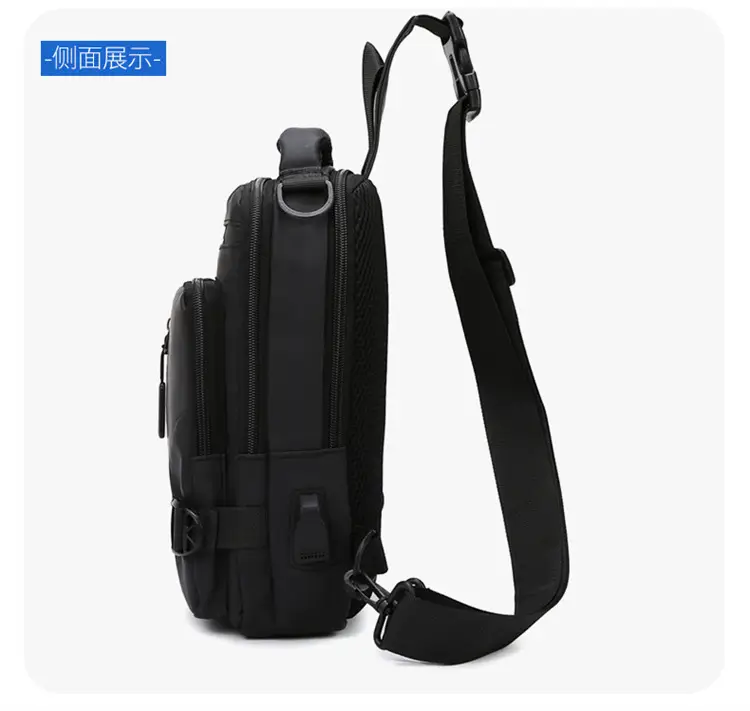 Men's Waterproof Shoulder Crossbody Bag Black — feature 20