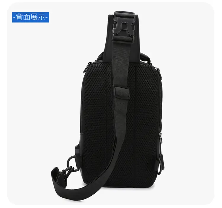 Men's Waterproof Shoulder Crossbody Bag Black — feature 22