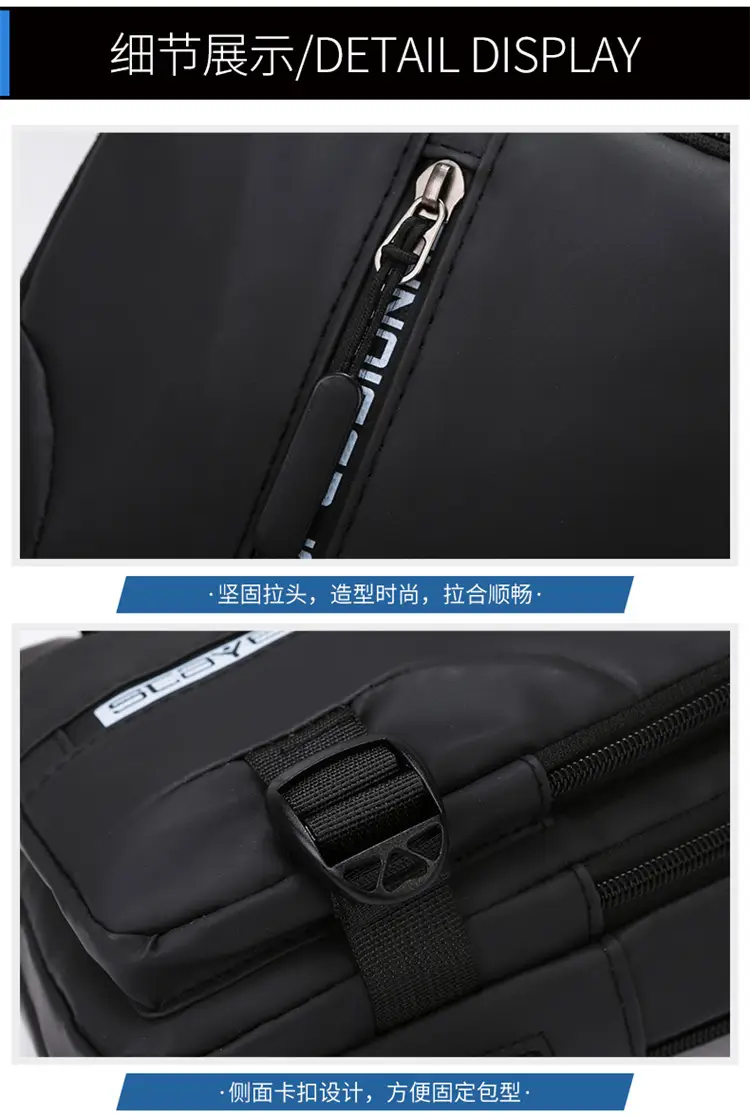 Men's Waterproof Shoulder Crossbody Bag Black — feature 24