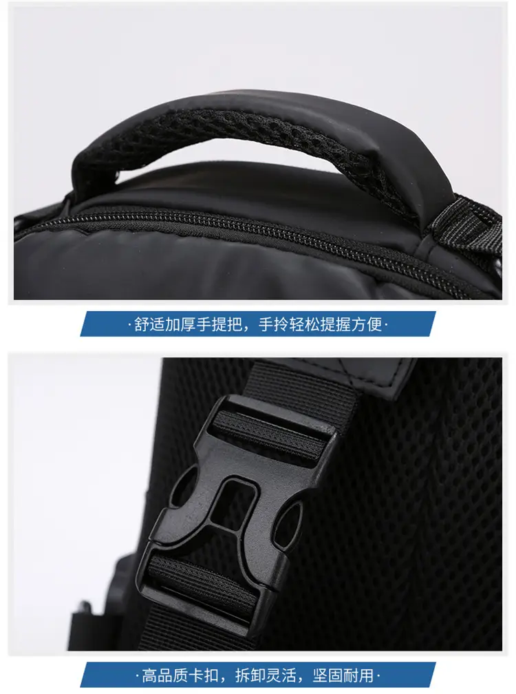Men's Waterproof Shoulder Crossbody Bag Black — feature 26