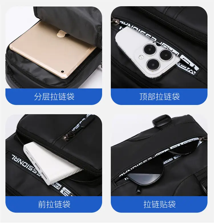 Men's Waterproof Shoulder Crossbody Bag Black — feature 9