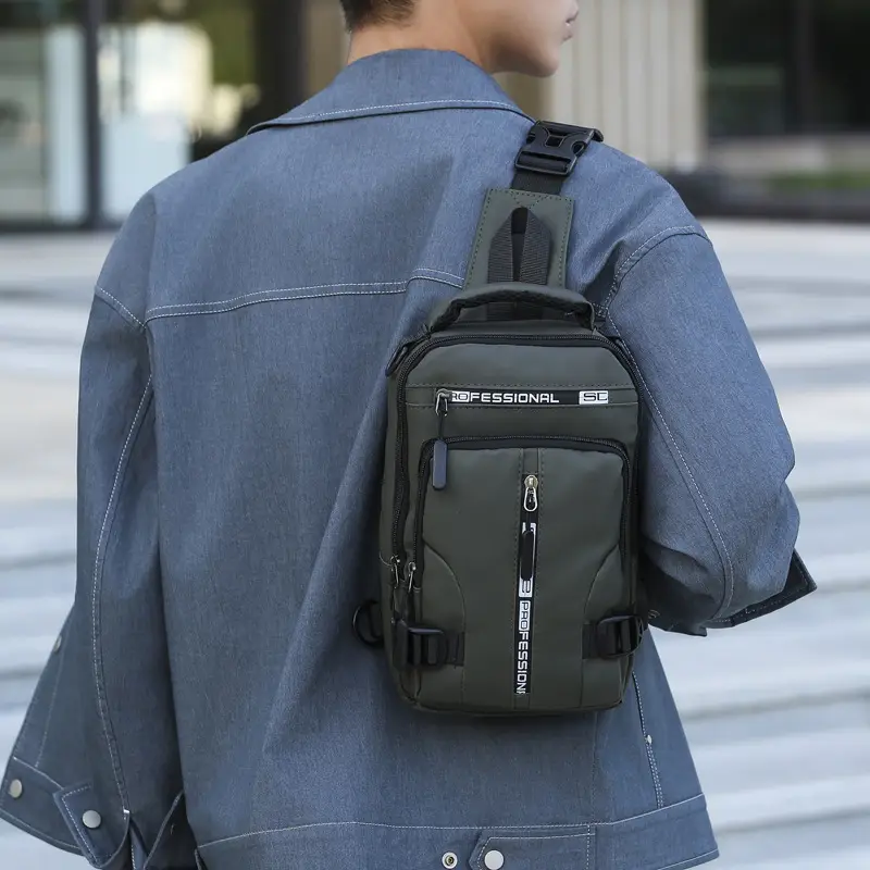 Men's Waterproof Shoulder Crossbody Bag Black - Image 2