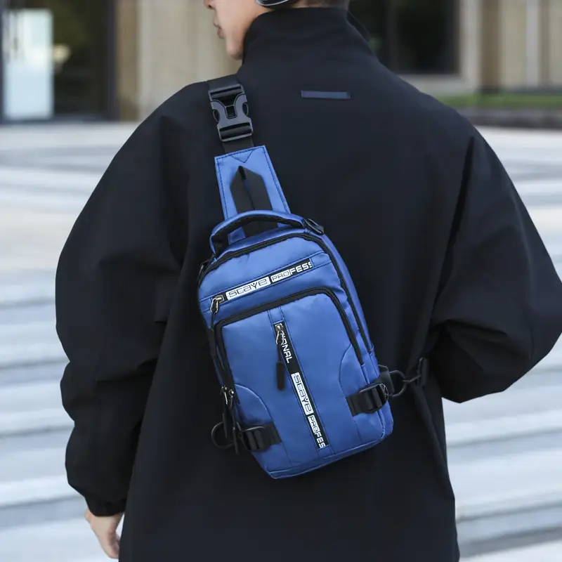 Men's Waterproof Shoulder Crossbody Bag Black - Image 4