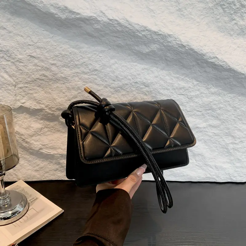 Women's French Niche Quilted Shoulder Bag Beige 2024 - Image 6