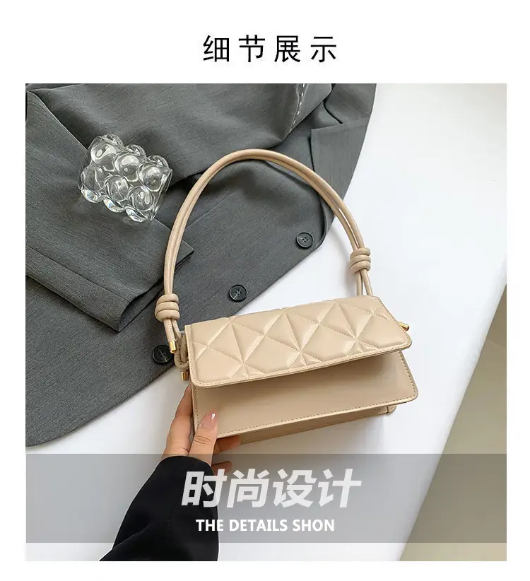 Women's French Niche Quilted Shoulder Bag Beige 2024 — feature 3
