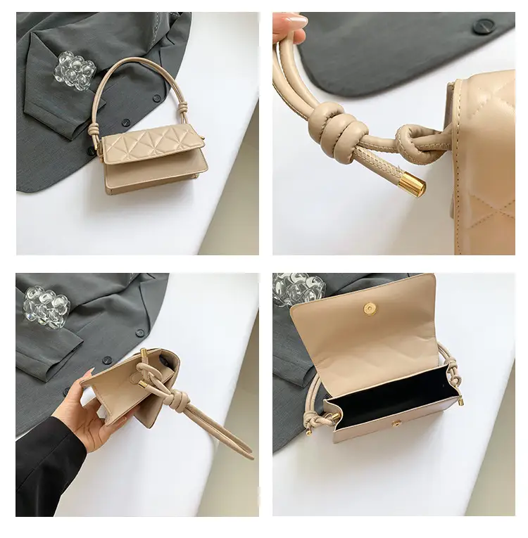 Women's French Niche Quilted Shoulder Bag Beige 2024 — feature 8
