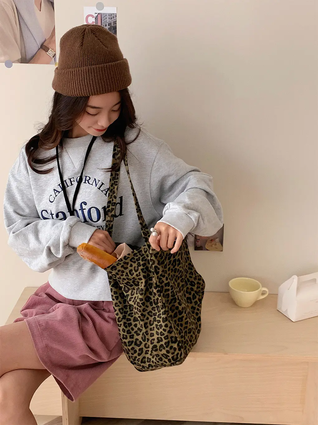 Vintage Leopard Print Shoulder Bag for Women Large Capacity - Image 2