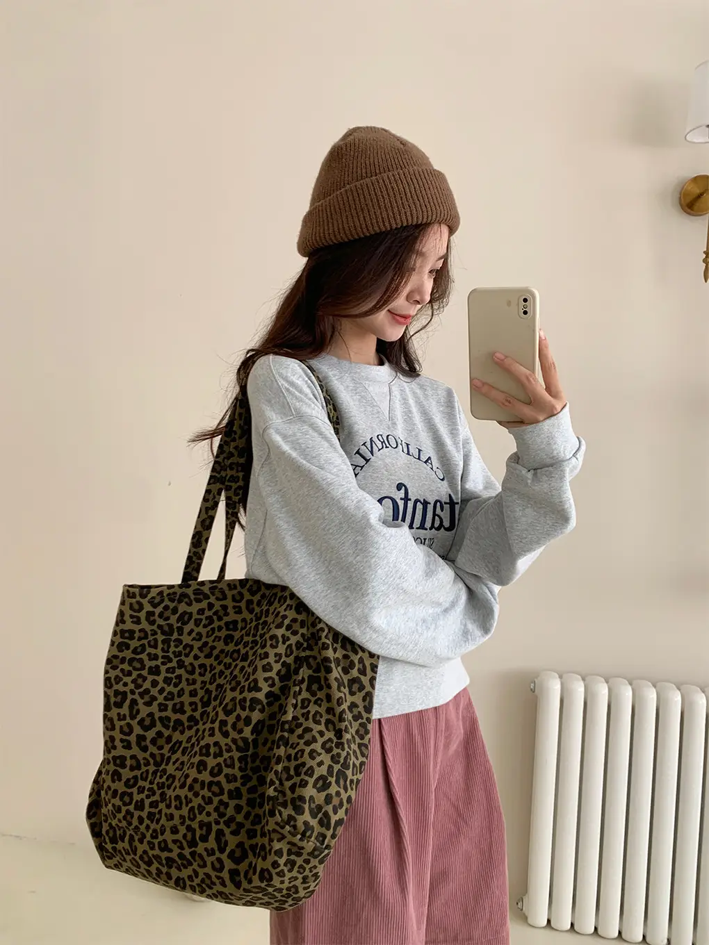Vintage Leopard Print Shoulder Bag for Women Large Capacity - Image 3