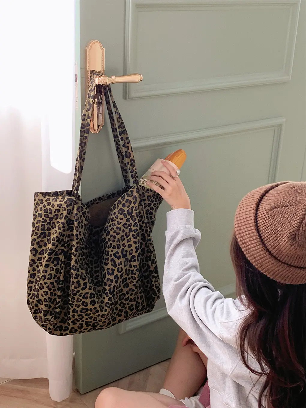 Vintage Leopard Print Shoulder Bag for Women Large Capacity — feature 8