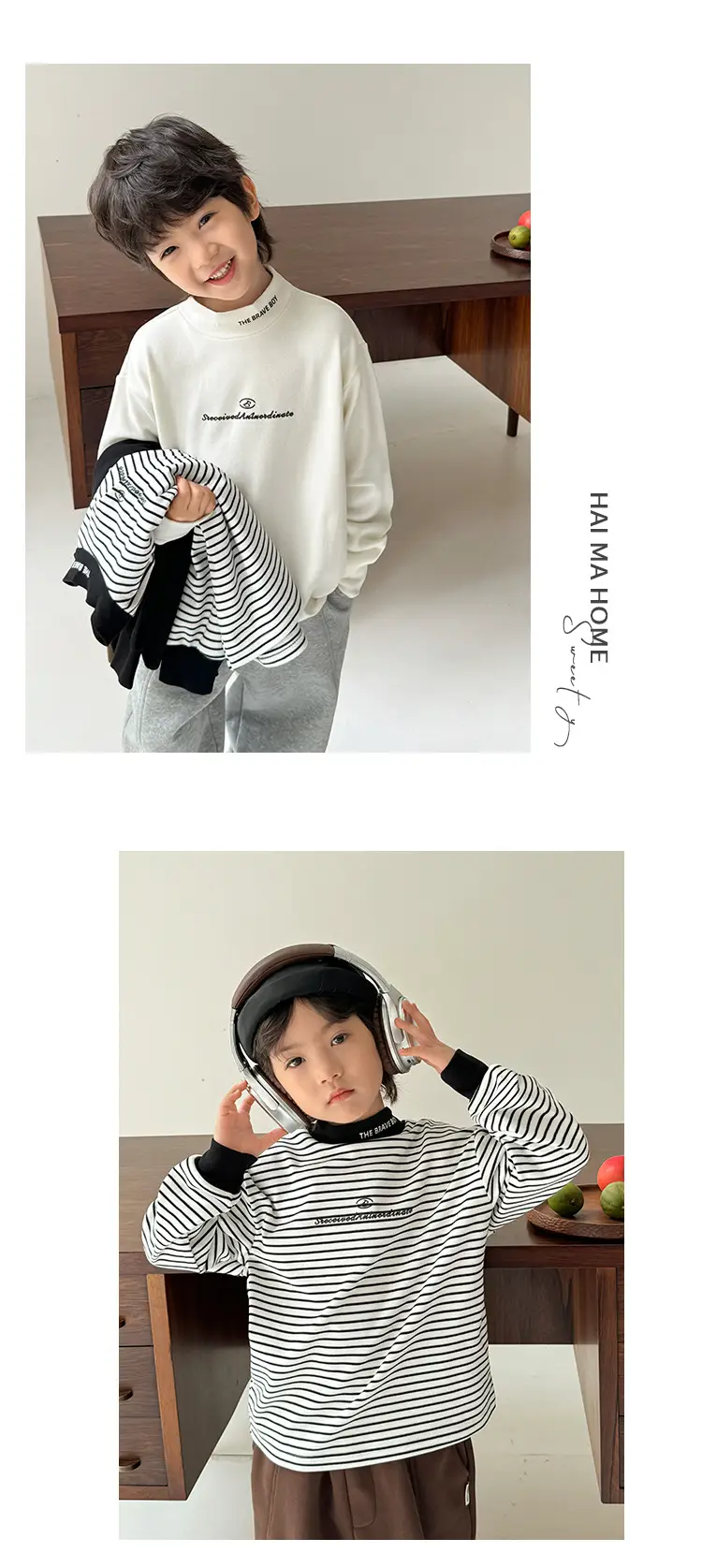 2025 Kids Korean Style Long Sleeve T-Shirt White Winter — feature 15