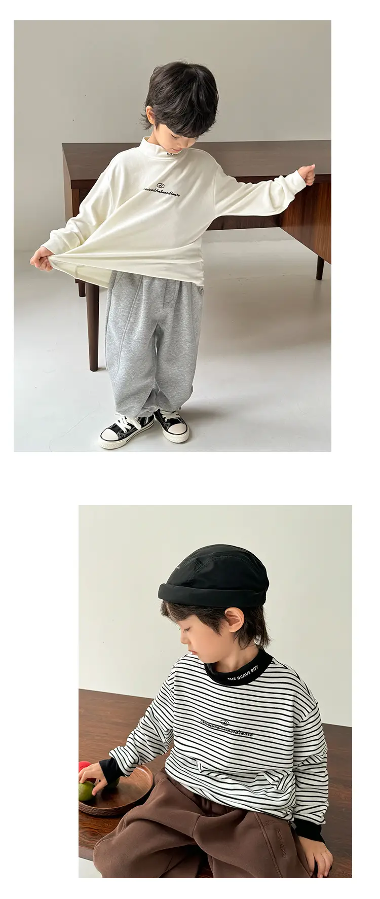 2025 Kids Korean Style Long Sleeve T-Shirt White Winter — feature 17