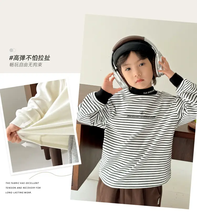 2025 Kids Korean Style Long Sleeve T-Shirt White Winter — feature 5