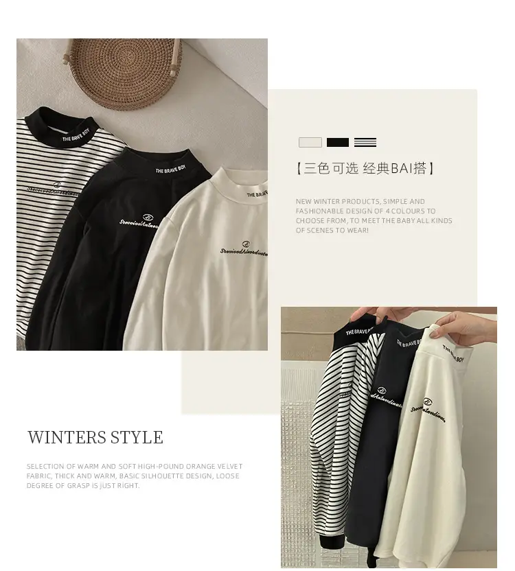 2025 Kids Korean Style Long Sleeve T-Shirt White Winter — feature 9