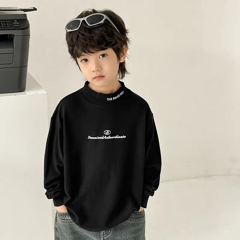 2025 Kids Korean Style Long Sleeve T-Shirt White Winter