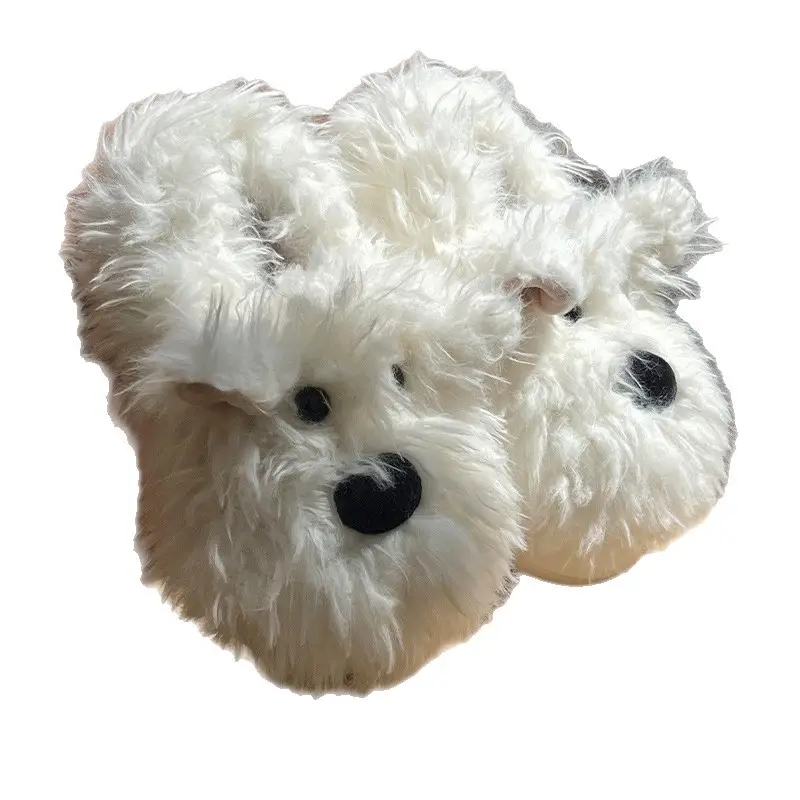 Authentic Casual Style Puppy Couple Cotton Slippers for Women, Winter Thick-Soled Non-Slip Indoor Warm Slippers - Image 9