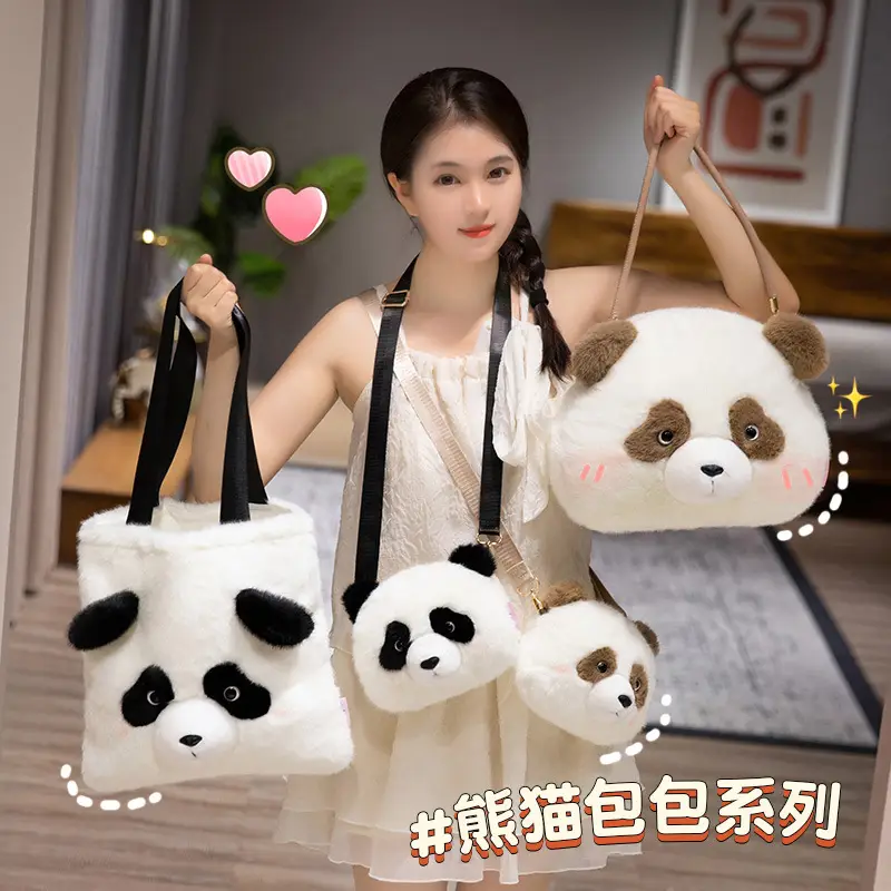 Cute Plush Panda Crossbody Bag for Women Winter - Image 8