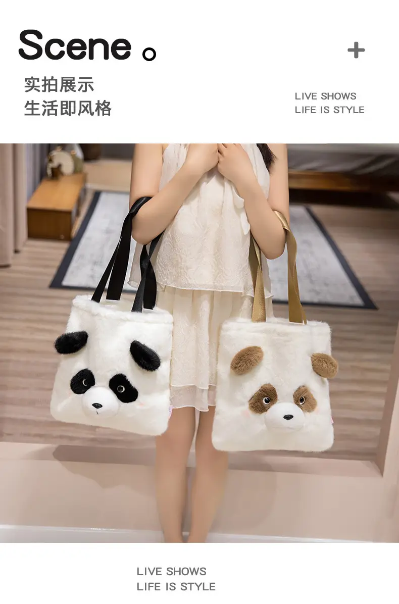 Cute Plush Panda Crossbody Bag for Women Winter — feature 15