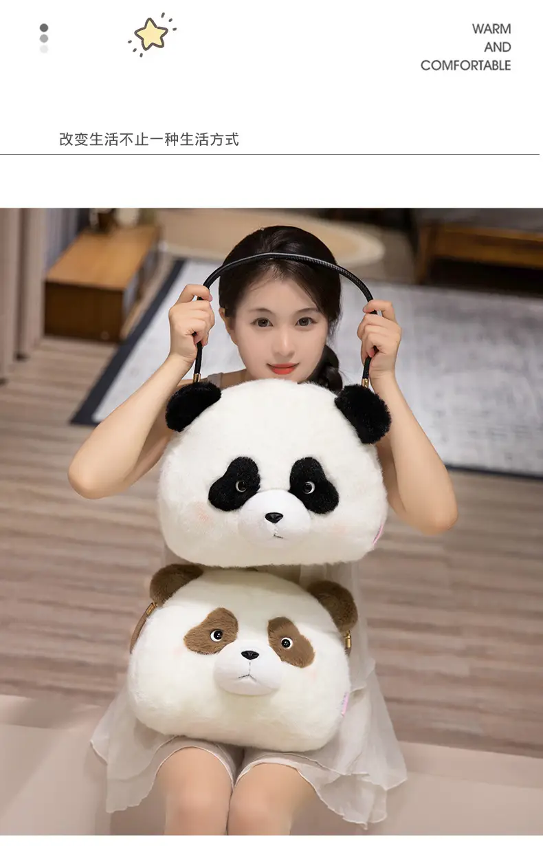 Cute Plush Panda Crossbody Bag for Women Winter — feature 3