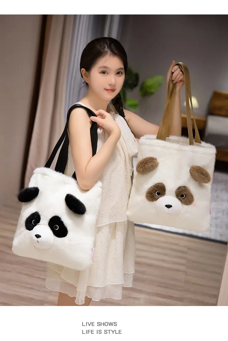Cute Plush Panda Crossbody Bag for Women Winter — feature 9