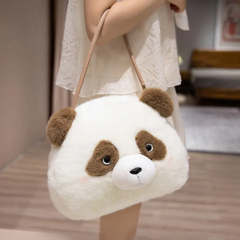 Cute Plush Panda Crossbody Bag for Women Winter - Image 2