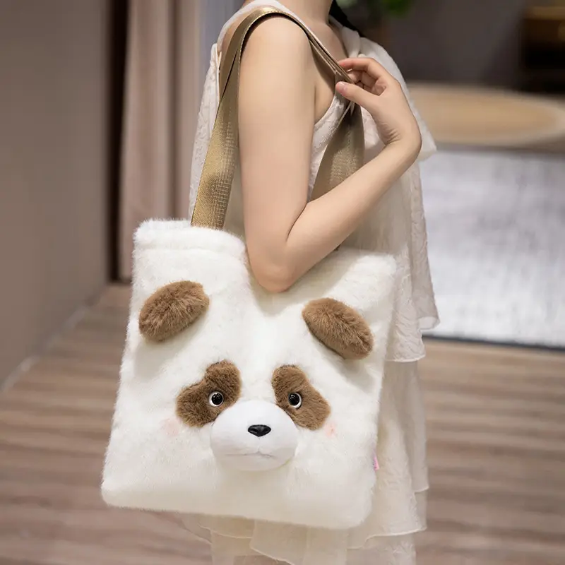 Cute Plush Panda Crossbody Bag for Women Winter - Image 4