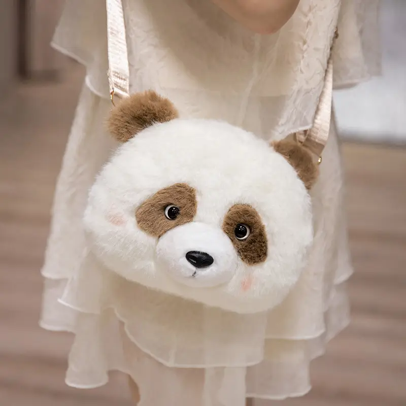 Cute Plush Panda Crossbody Bag for Women Winter - Image 6