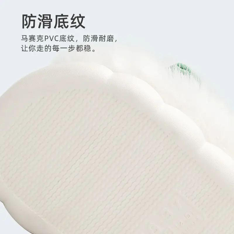 Women's Green Bow Cotton Slippers Warm Home
