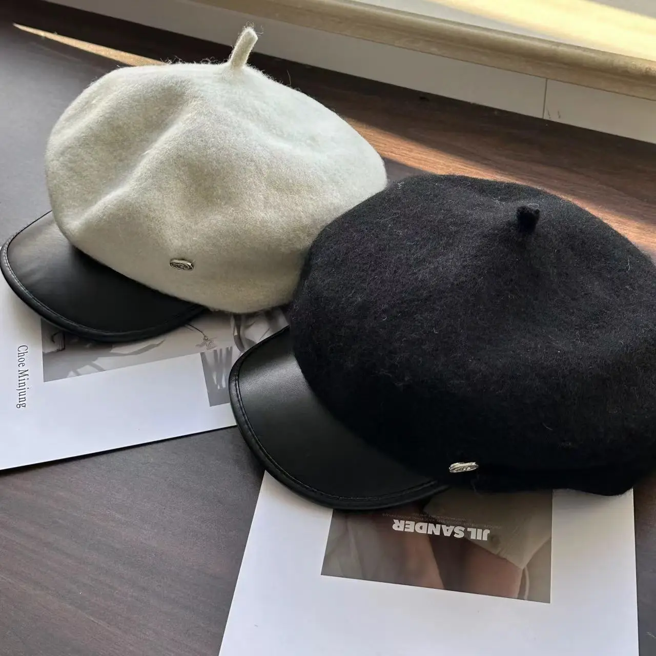 Black Wool Octagonal Hat for Kids Winter Autumn Korean Style — feature 29