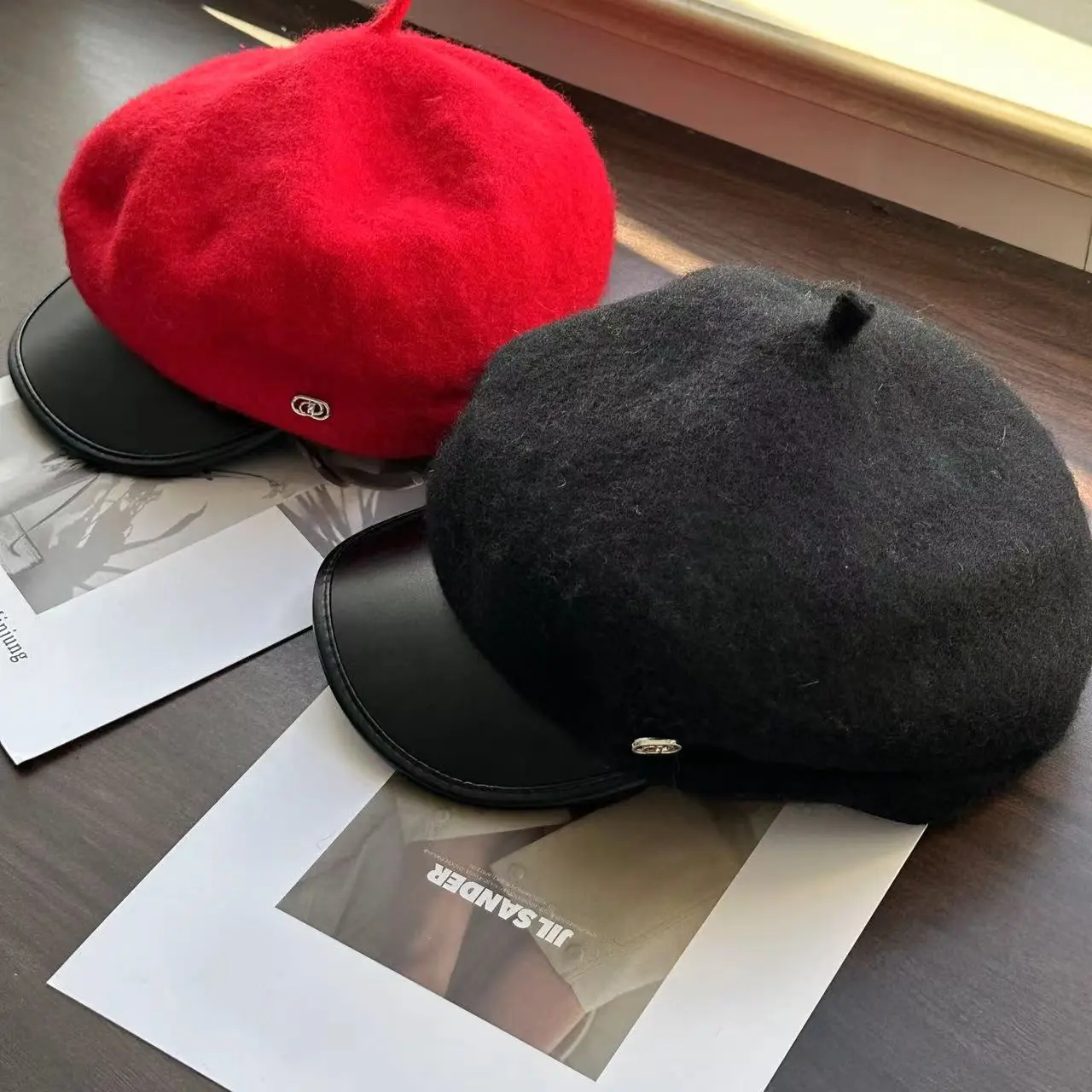 Black Wool Octagonal Hat for Kids Winter Autumn Korean Style — feature 31