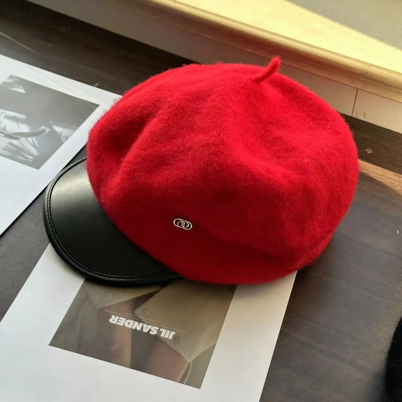 Black Wool Octagonal Hat for Kids Winter Autumn Korean Style - Image 3
